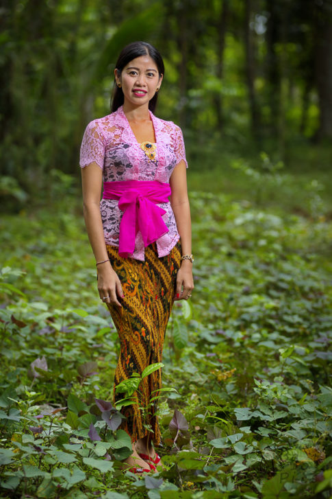 Balinese girl in the forest