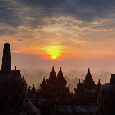 Sunrise Borobudur temple
