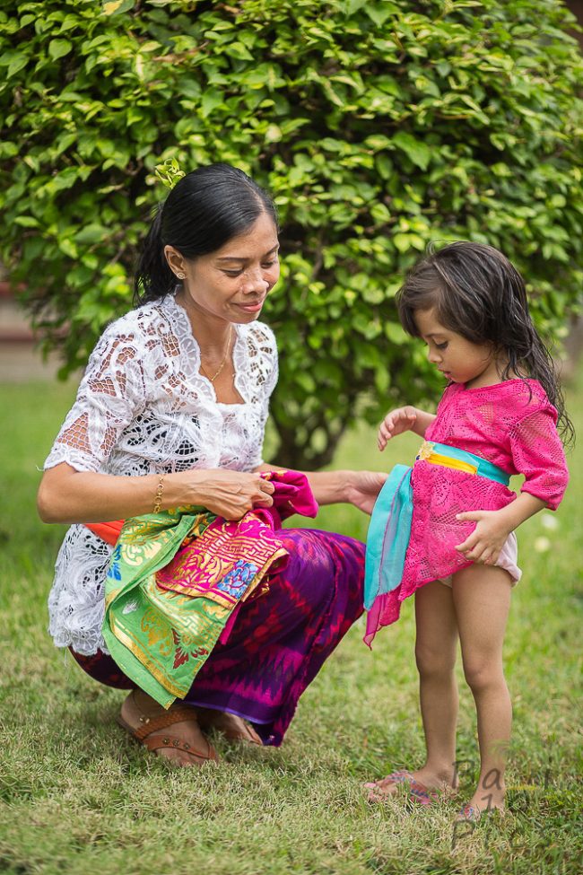 Balinese family - changing clothes