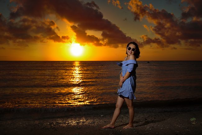 Chinese girl on the beach