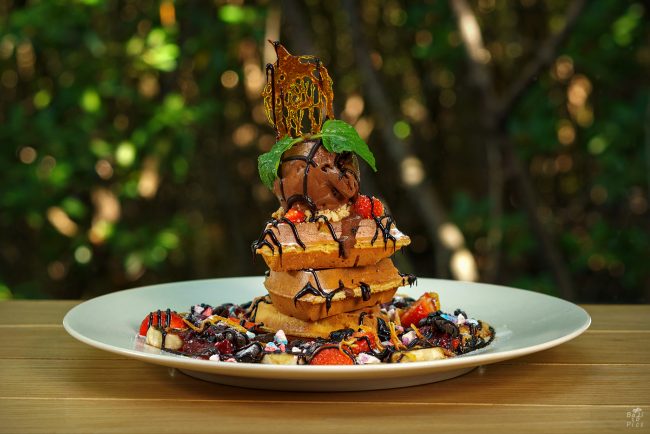 Food photography Bali - waffles with chocolate