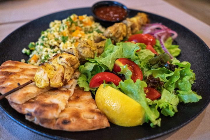 Greek souvlaki with pita